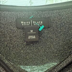 White House Black Market Shimmering Black Intimate Top